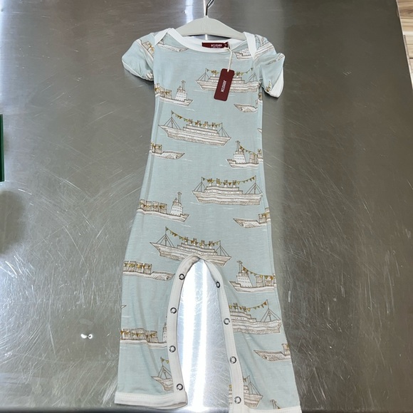 Milkbarn BAMBOO BUTTON ONESIE SHORT SLEEVE SHIPS NWT - Picture 1 of 3
